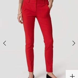 Loft Size 8 Marisa Skinny Red Ankle Pants